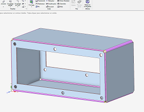 Boîte réalisée avec les fonctions tôlerie du logiciel de CAO