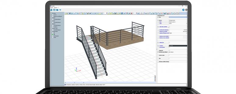 MetalCad est un logiciel de DAO composé de 5 modules automatiques : Portail - Clôture - Garde-Corps - Escaliers - Menuiseries