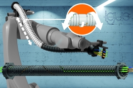 Le système TRX permet le gain de place au niveau de l'axe 3 du robot et offre en rappel une variation de longueur jusqu'à 40 %