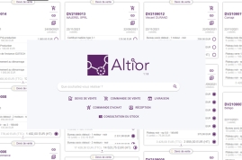 Logiciel de gestion d'entreprise Altior avec son moteur de recherche central, rapide et efficace