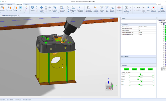 Almacam 5-Axis, logiciel de programmation pour machines de découpe 3D